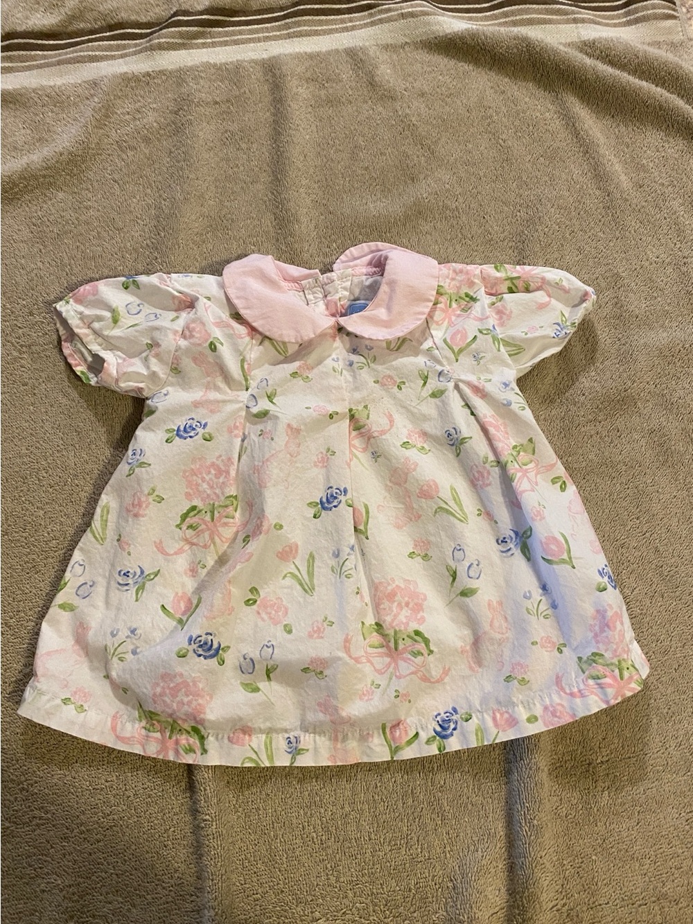 Trotter St. Kids Floral Baby Dress - Pink & Blue